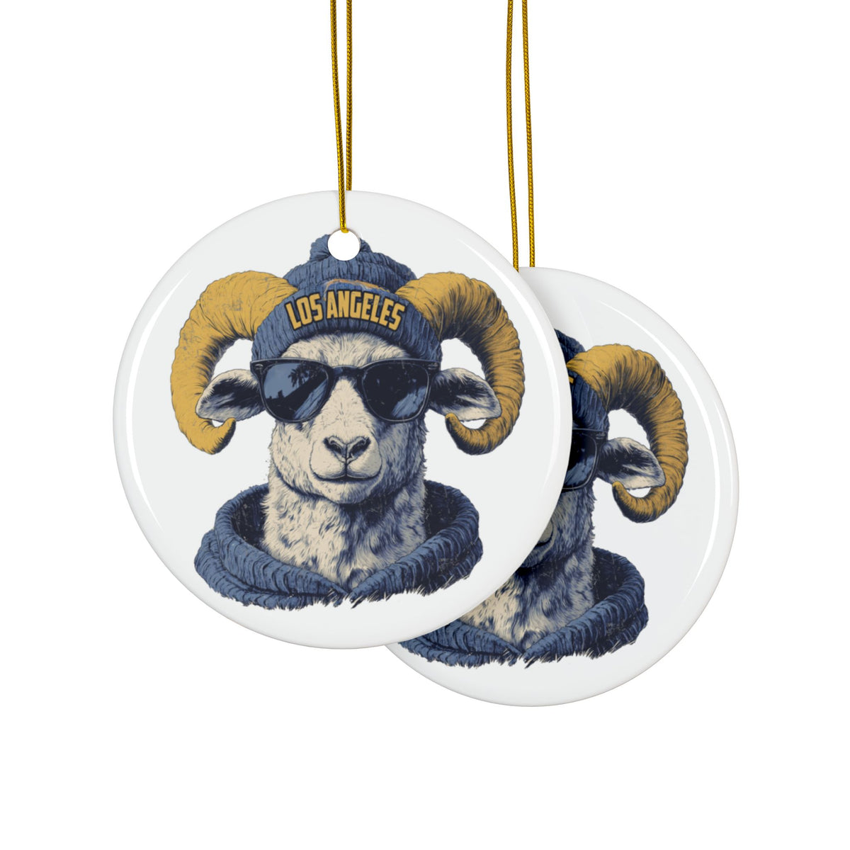 Los Angeles Rams Spirit Animal Ceramic Ornament | Christmas Gift