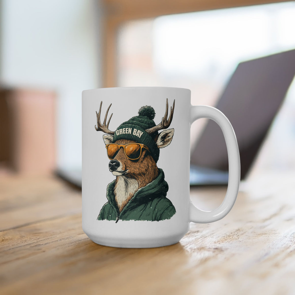 Green Bay Packers Spirit Animal Ceramic Mug – Deer | Football Fan Gift