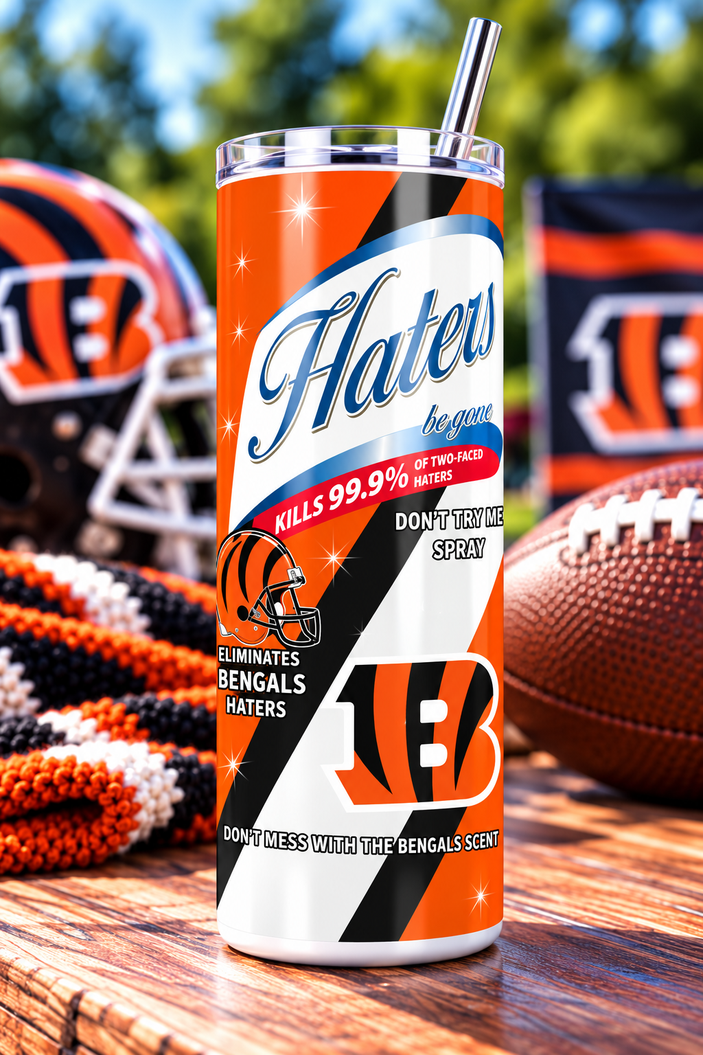 Cincinnati Bengals Haters Be Gone Skinny Tumbler - 20 oz
