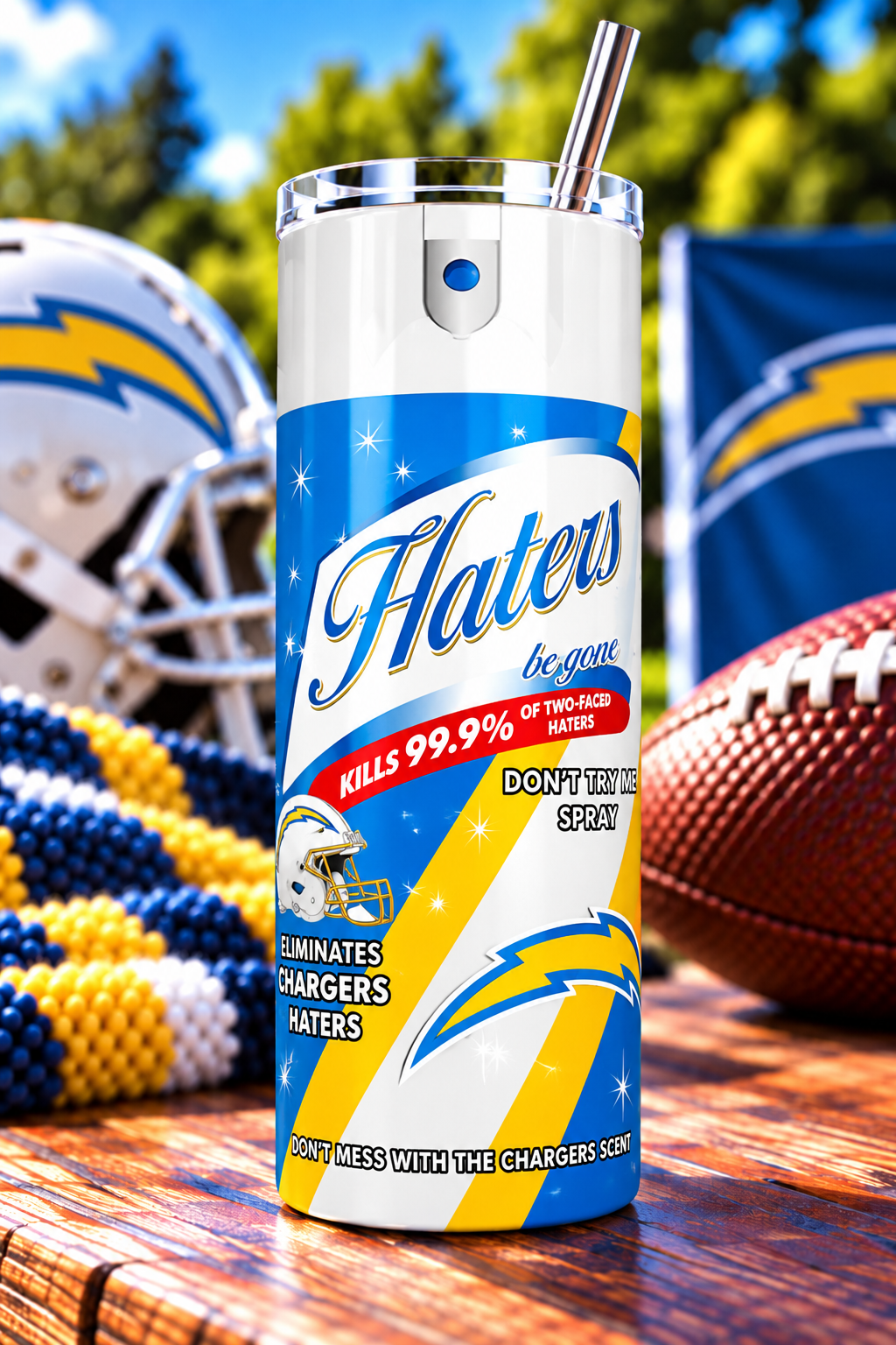 Los Angeles Chargers Haters Be Gone Skinny Tumbler - 20 oz