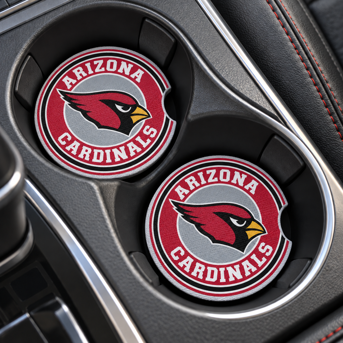 Arizona Cardinals Neoprene Car Coasters - Set of 2