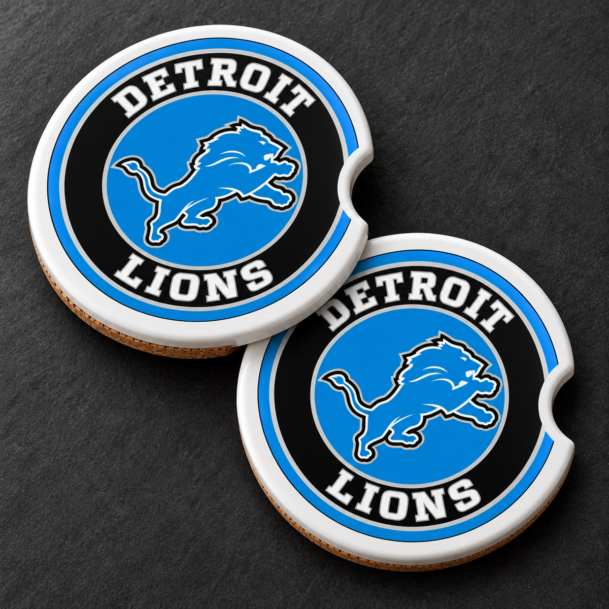 Detroit Lions Ceramic Car Coasters - Set of 2
