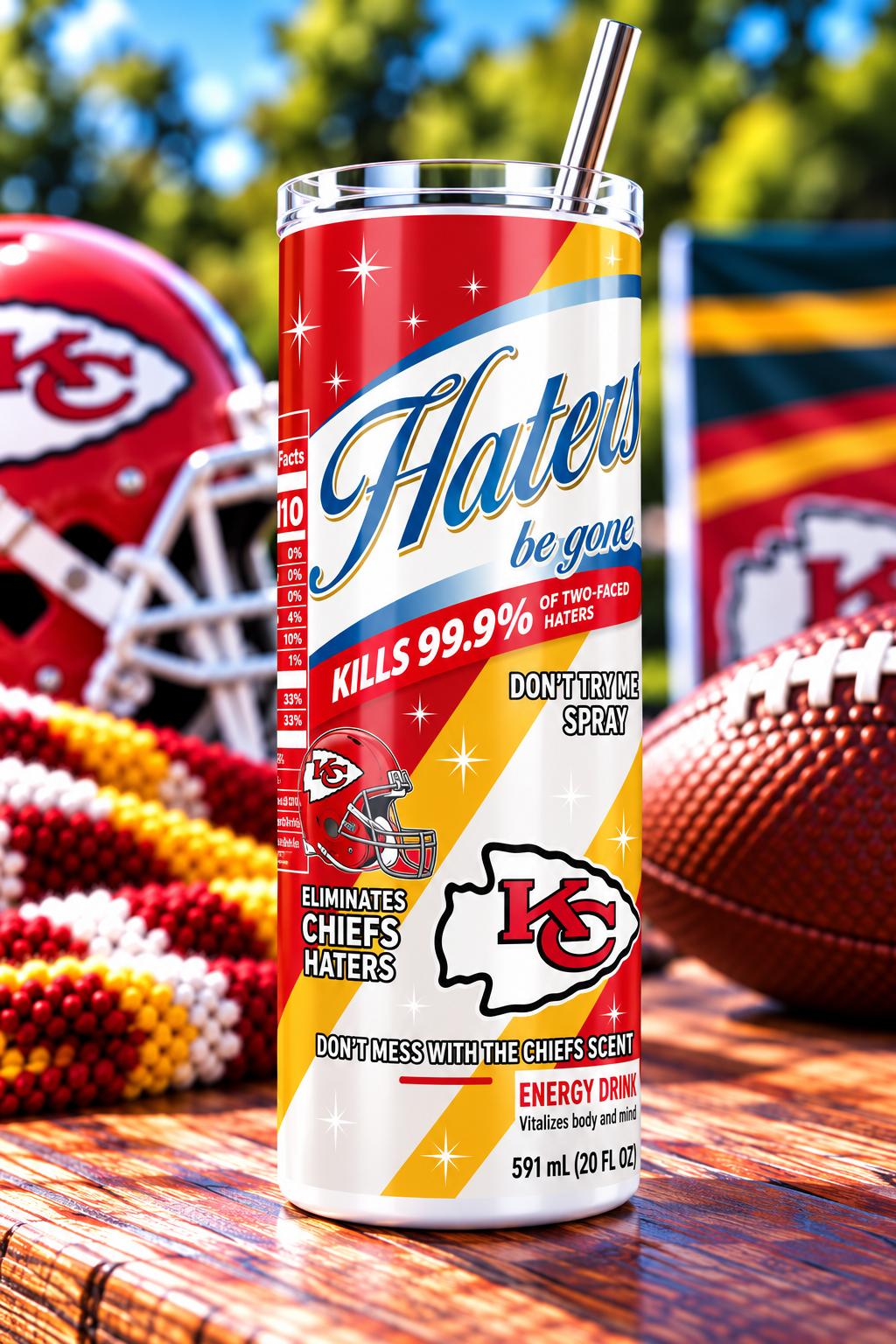 Kansas City Chiefs Haters Be Gone Skinny Tumbler - 20 oz
