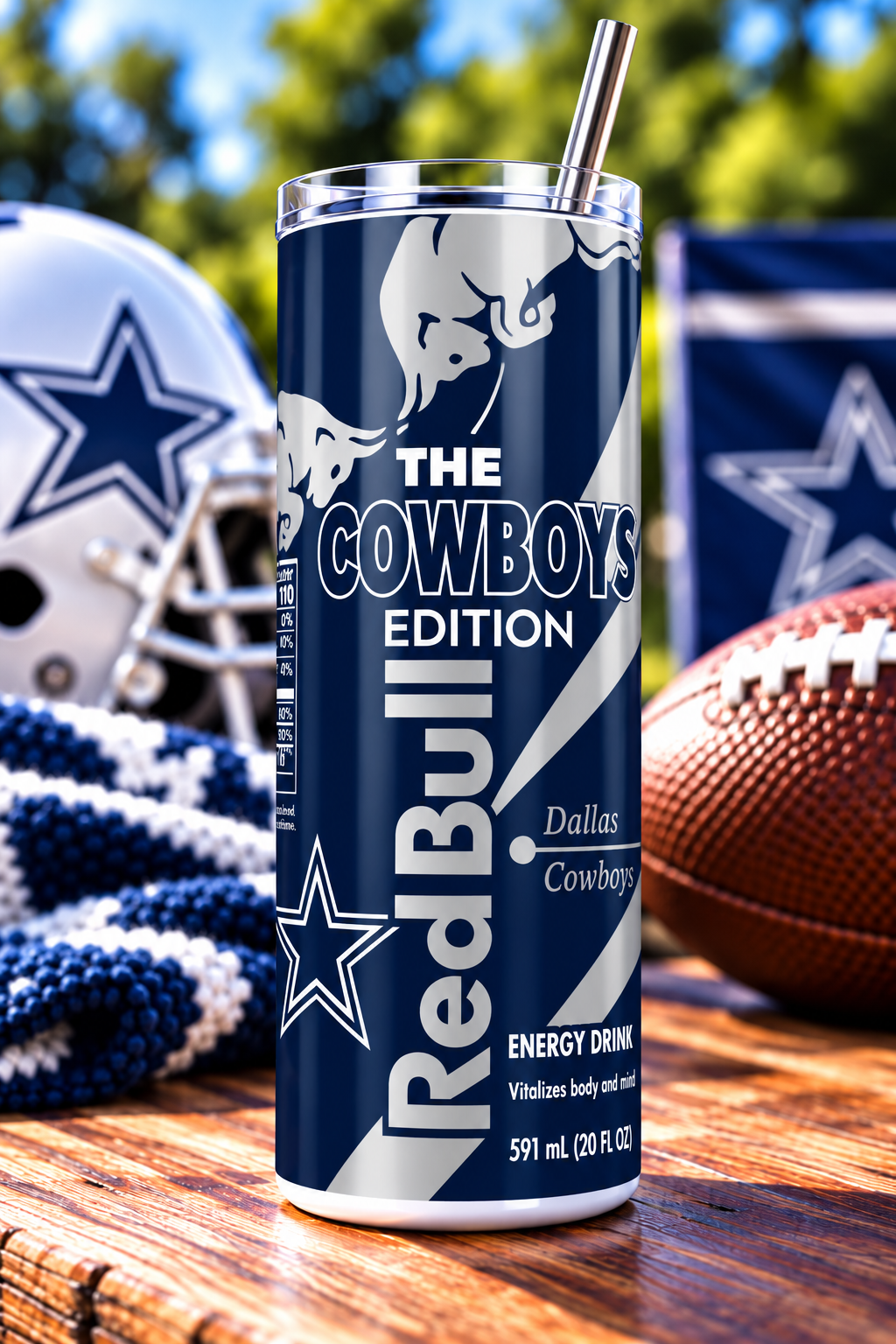 Dallas Cowboys Red Bull-Inspired Skinny Tumbler - 20 oz