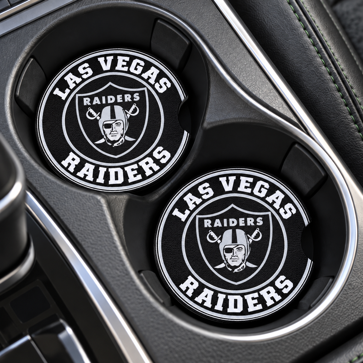 Las Vegas Raiders Neoprene Car Coasters - Set of 2