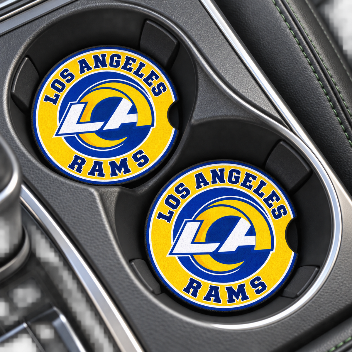 Los Angeles Rams Neoprene Car Coasters - Set of 2