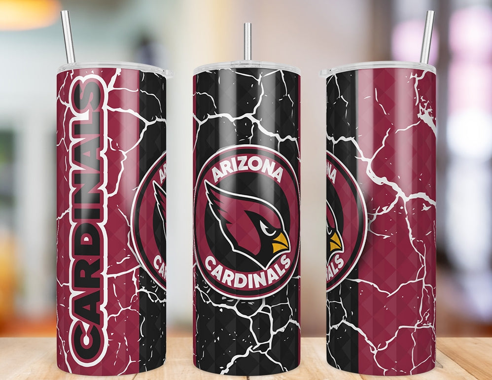 Arizona Cardinals Diamond Pattern 20 oz skinny tumbler