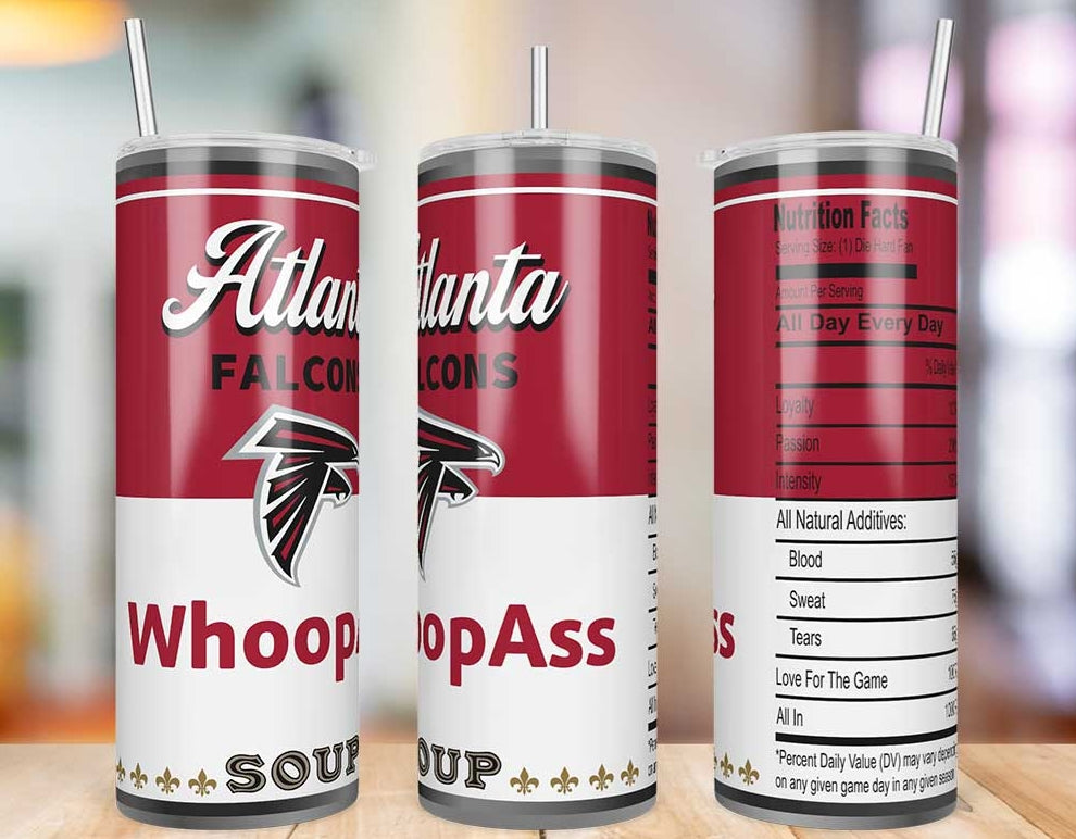 Atlanta Falcons Whoop Ass Soup 20 oz skinny tumbler