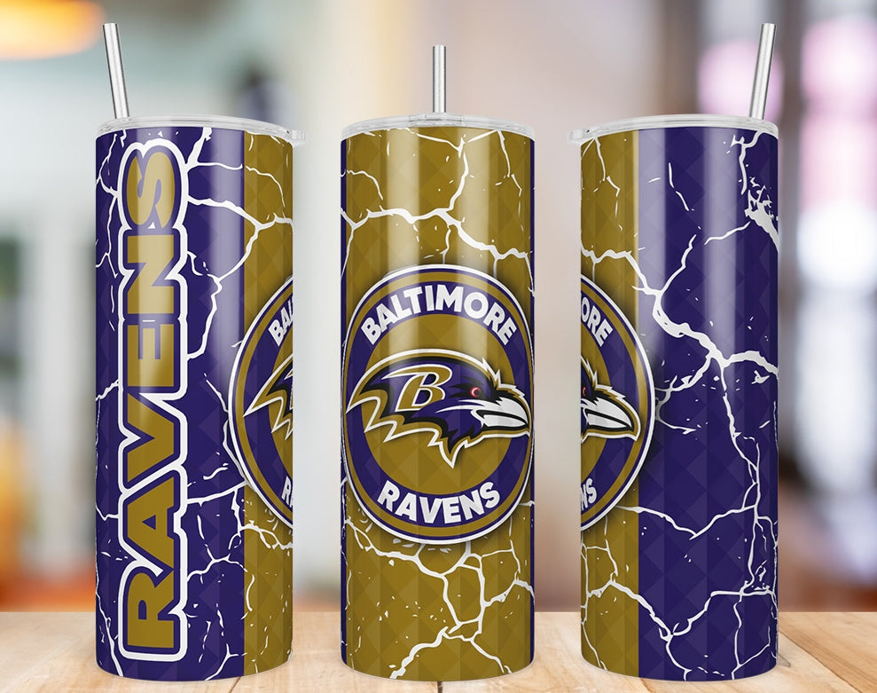 Baltimore Ravens Diamond Pattern 20 oz skinny tumbler