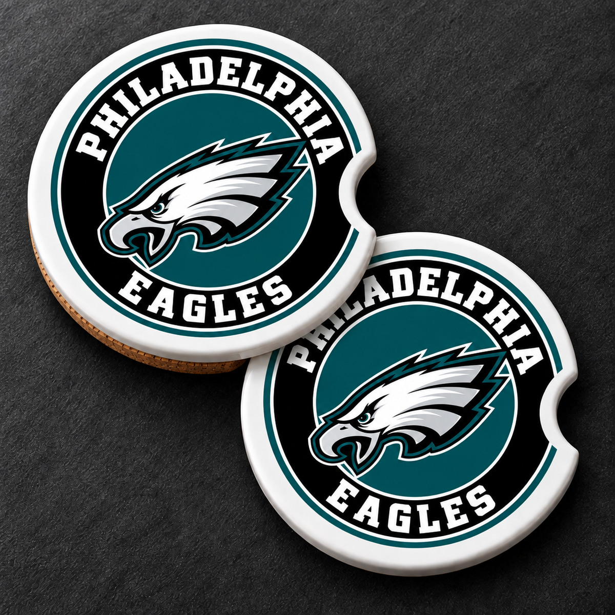 Philadelphia Eagles Ceramic Car Coasters - Set of 2
