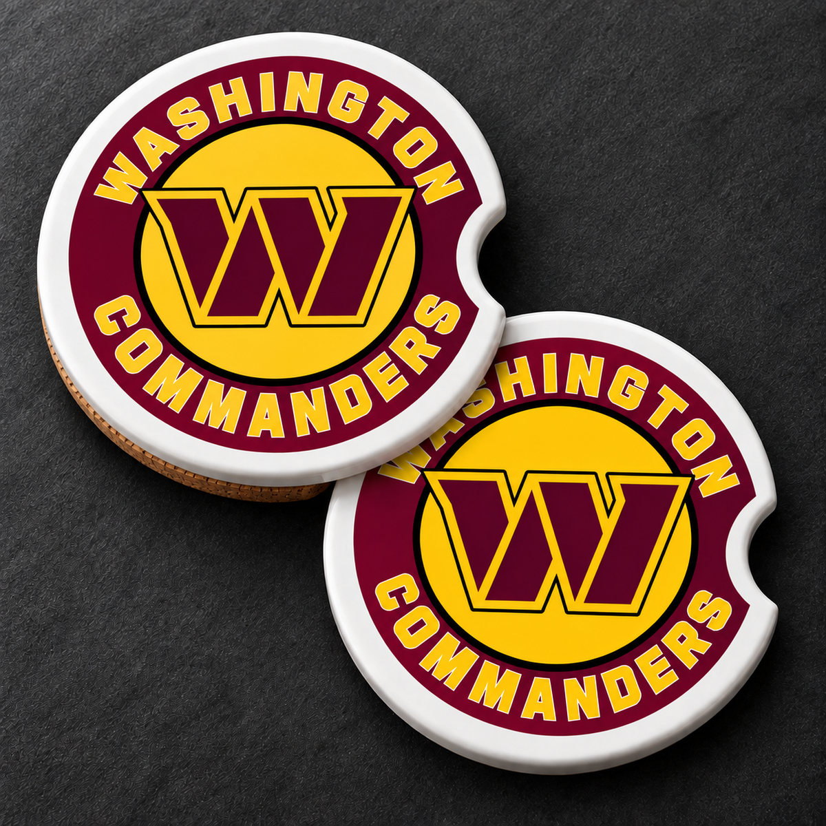 Washington Commanders Ceramic Car Coasters - Set of 2