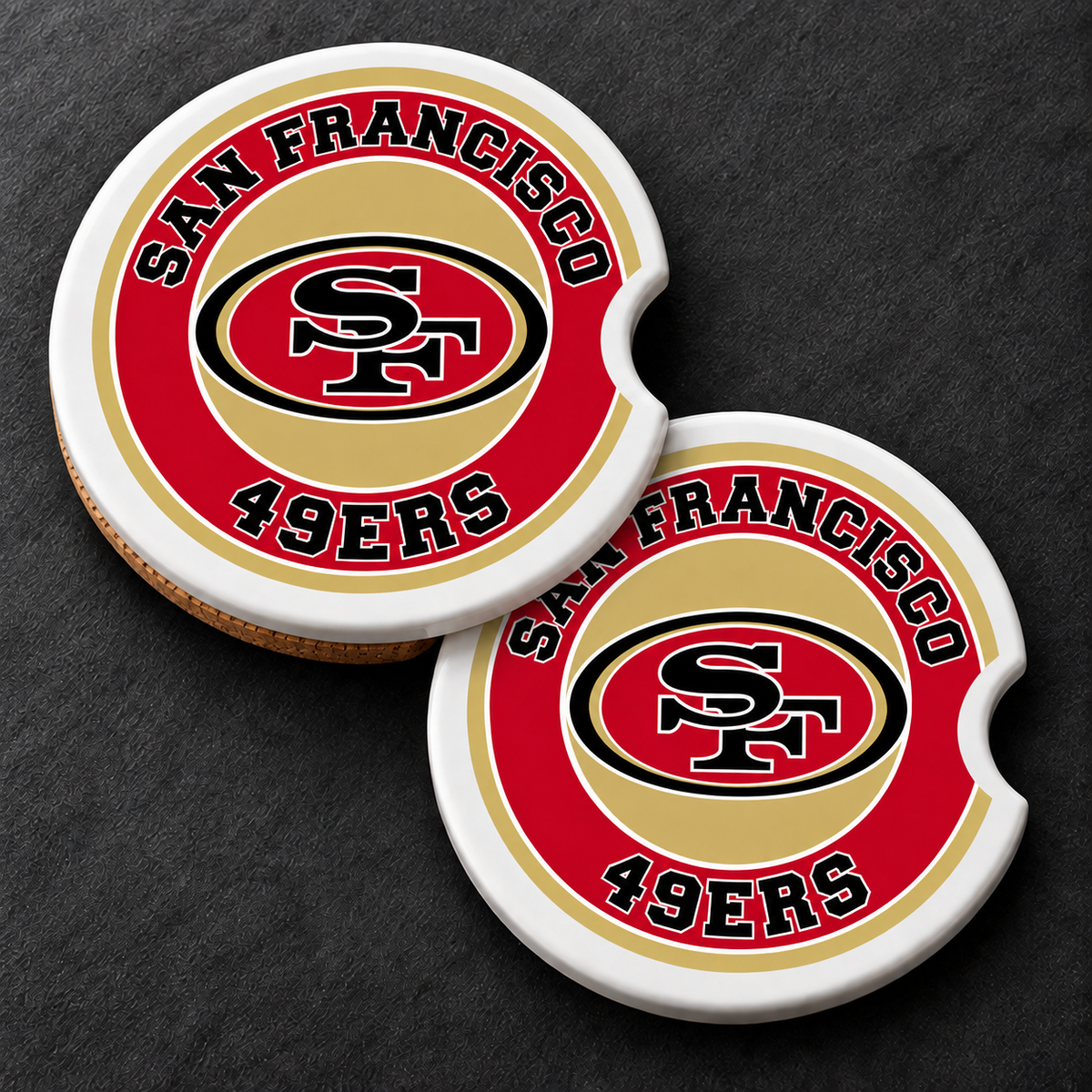 San Francisco 49ers Ceramic Car Coasters - Set of 2