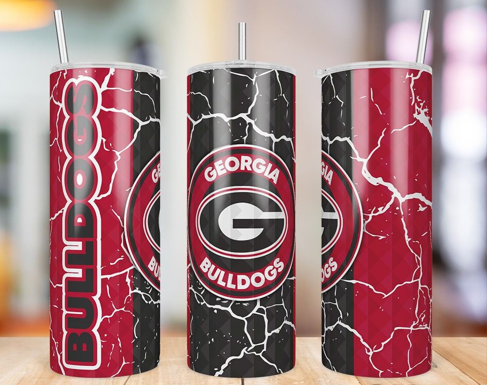 Georgia Bulldogs Diamond Pattern 20 oz skinny tumbler