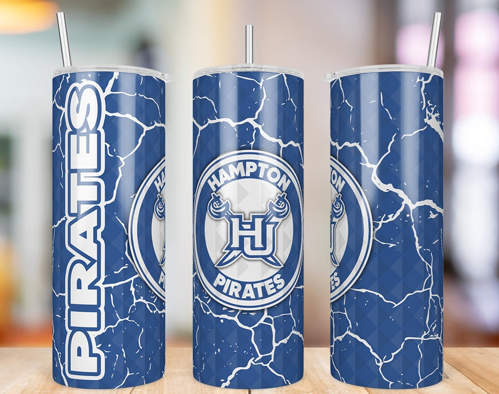 Hampton Pirates Diamond Pattern 20 oz skinny tumbler