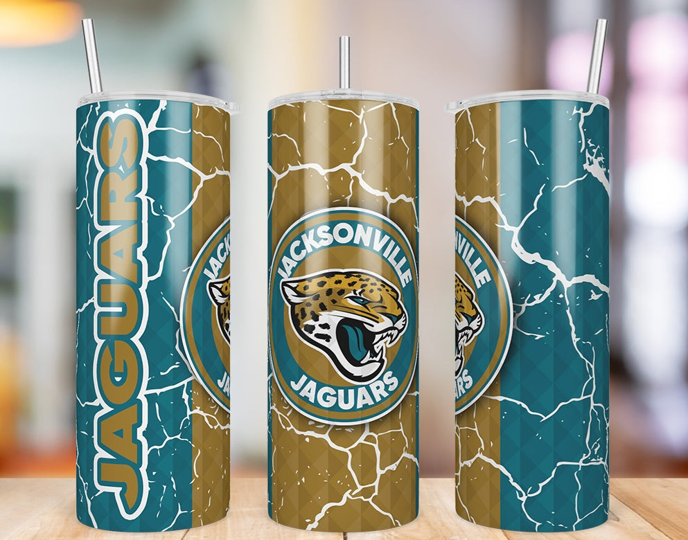 Jacksonville Jaguars Diamond Pattern 20 oz skinny tumbler