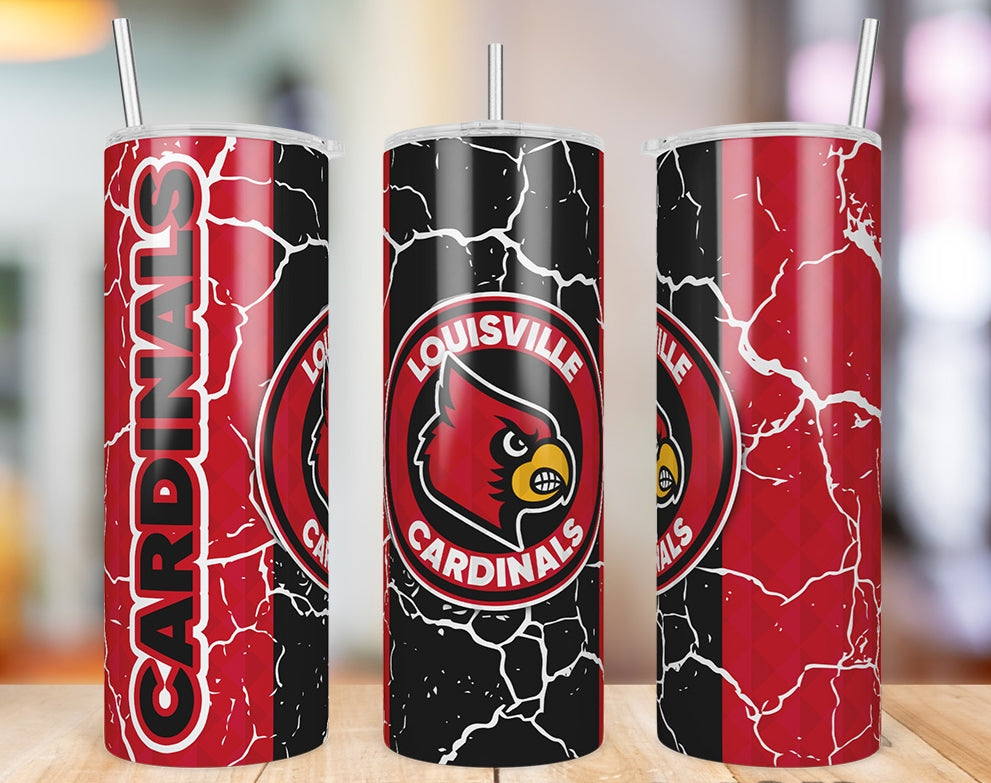 Louisville Cardinals Diamond Pattern 20 oz skinny tumbler