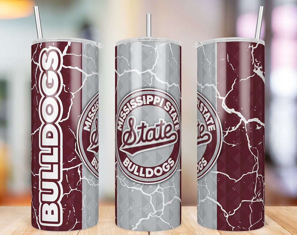 Mississippi State Bulldogs Diamond Pattern 20 oz skinny tumbler