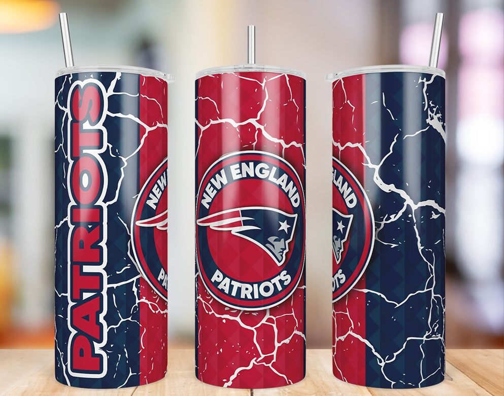 New England Patriots Diamond Pattern 20 oz skinny tumbler