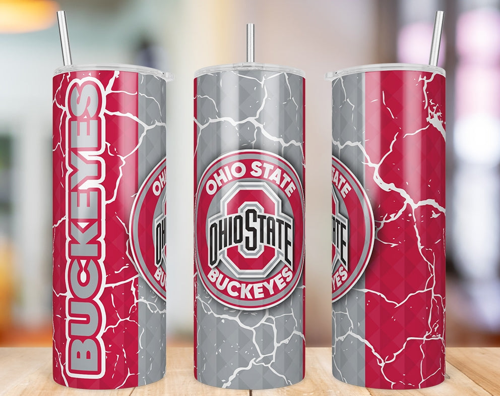 Ohio State Buckeyes Diamond Pattern 20 oz skinny tumbler