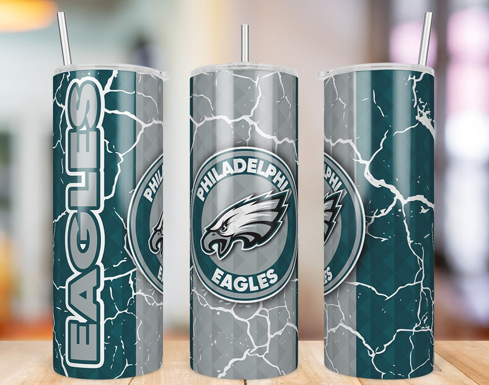Philadelphia Eagles Diamond Pattern 20 oz skinny tumbler