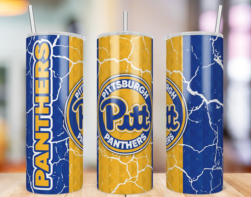 Pittsburgh Panthers Diamond Pattern 20 oz skinny tumbler