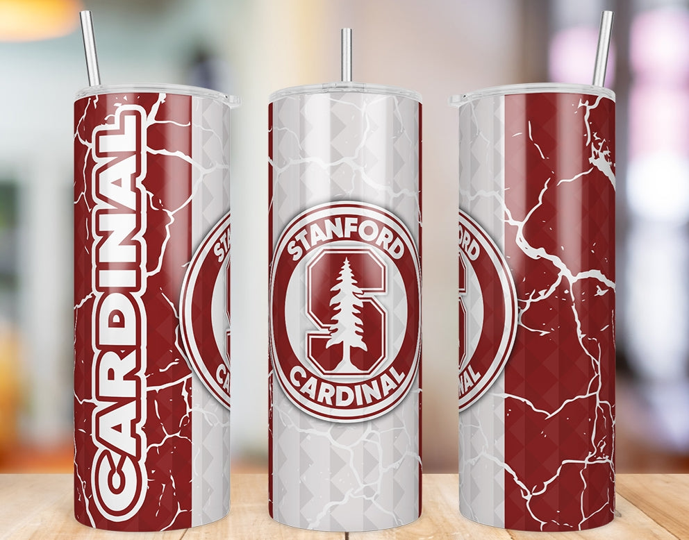 Stanford Cardinal Diamond Pattern 20 oz skinny tumbler