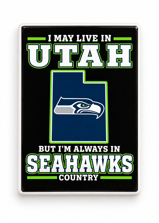 Seattle Seahawks Utah Country Ceramic Fridge Magnet - 5 x 7 cm