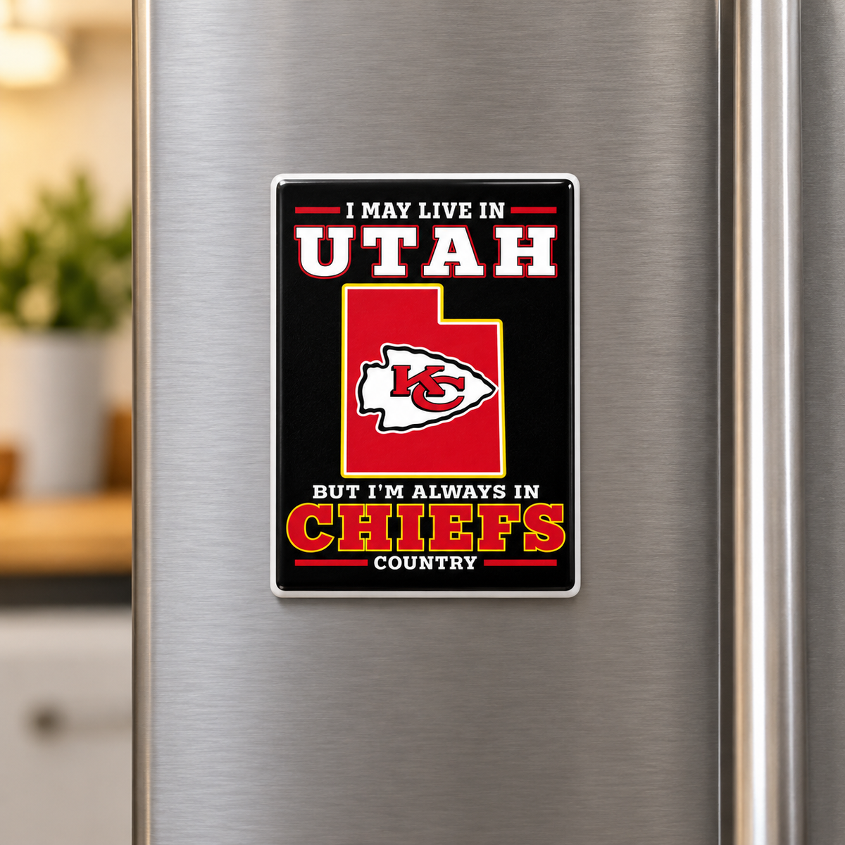 Kansas City Chiefs Utah Country Ceramic Fridge Magnet - 5 x 7 cm
