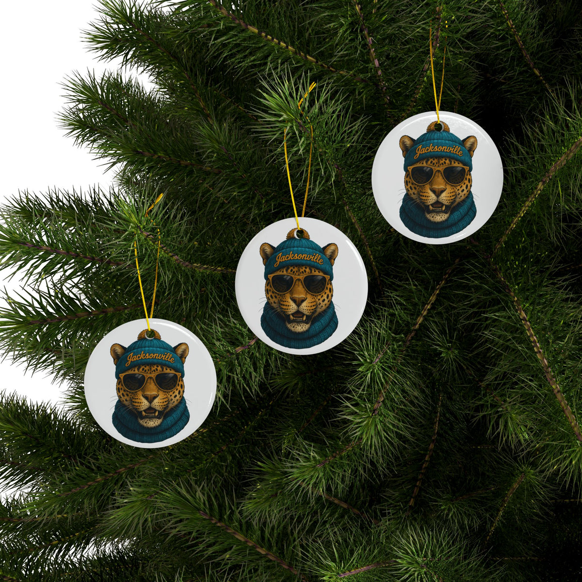 Jacksonville Jaguars Spirit Animal Ceramic Ornament | Christmas Gift