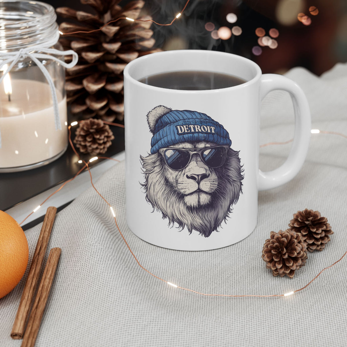 Detroit Lions Spirit Animal Ceramic Mug | Football Fan Gift