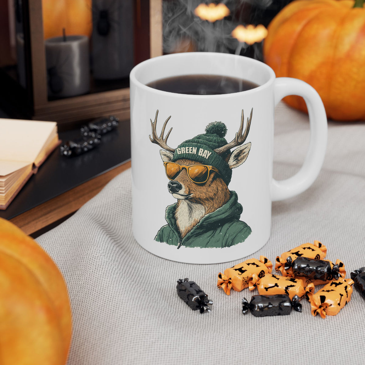 Green Bay Packers Spirit Animal Ceramic Mug – Deer | Football Fan Gift