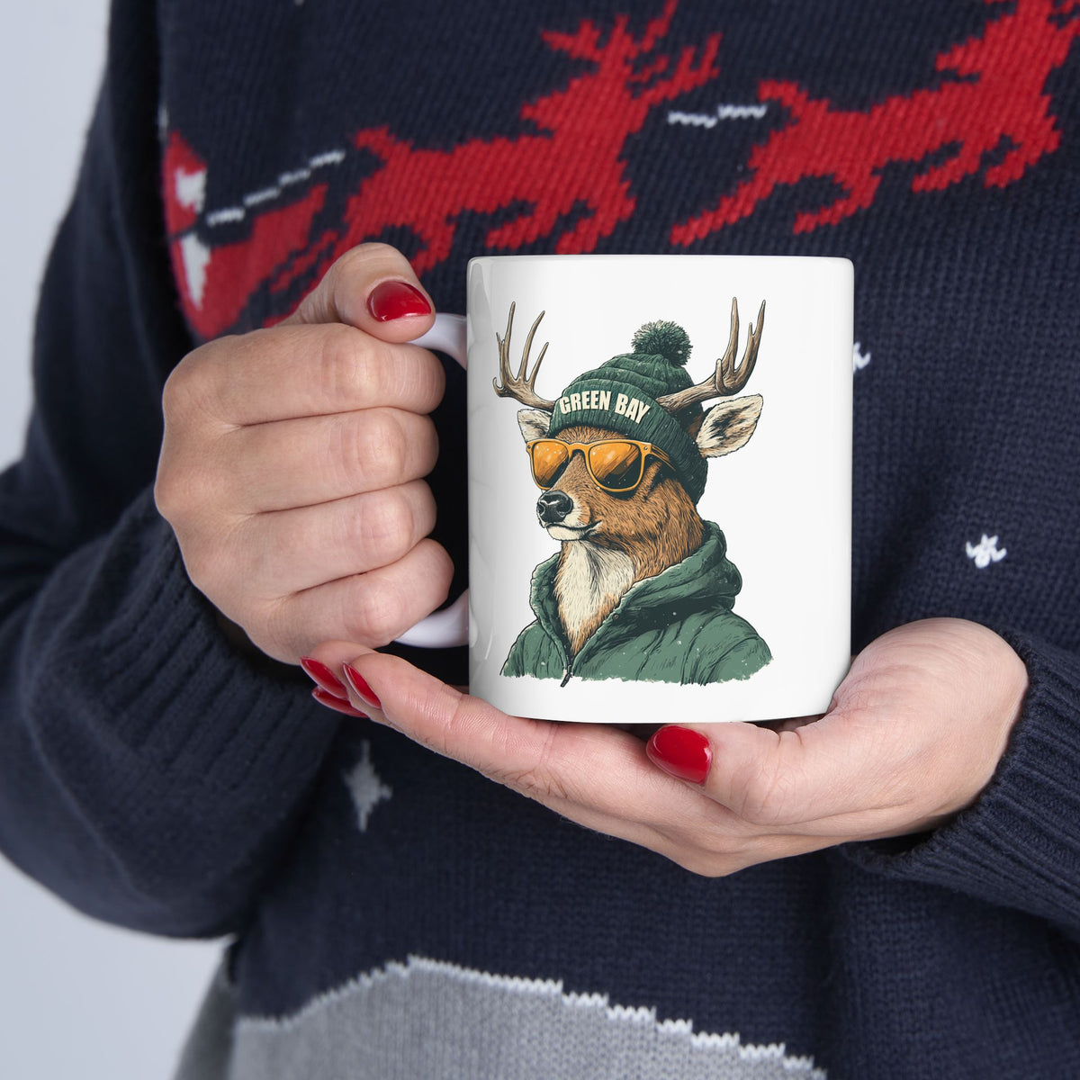 Green Bay Packers Spirit Animal Ceramic Mug – Deer | Football Fan Gift