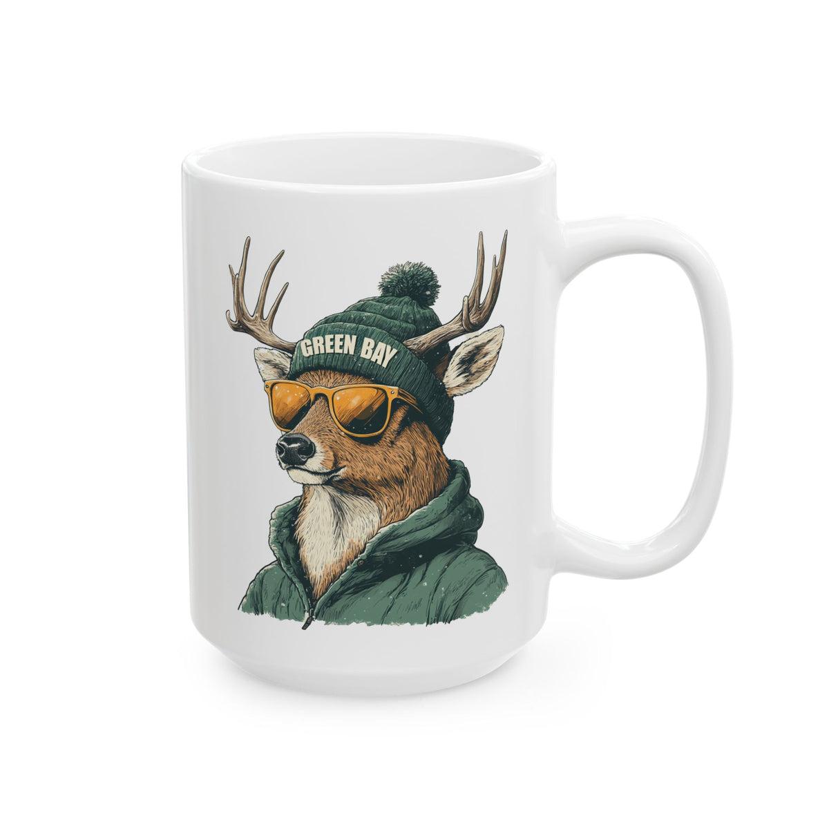 Green Bay Packers Spirit Animal Ceramic Mug – Deer | Football Fan Gift