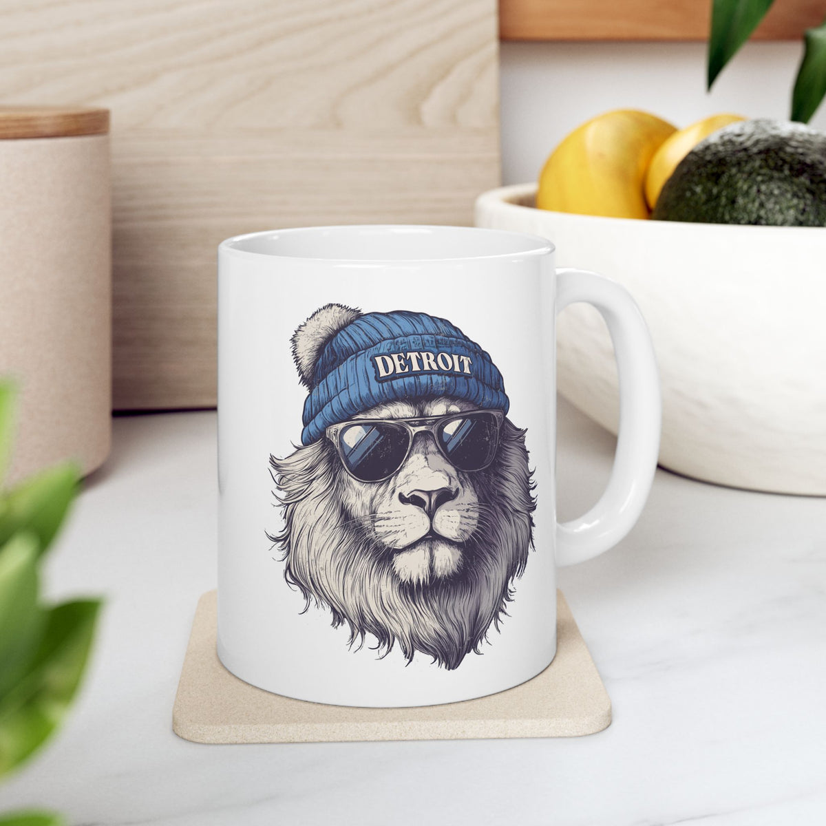 Detroit Lions Spirit Animal Ceramic Mug | Football Fan Gift