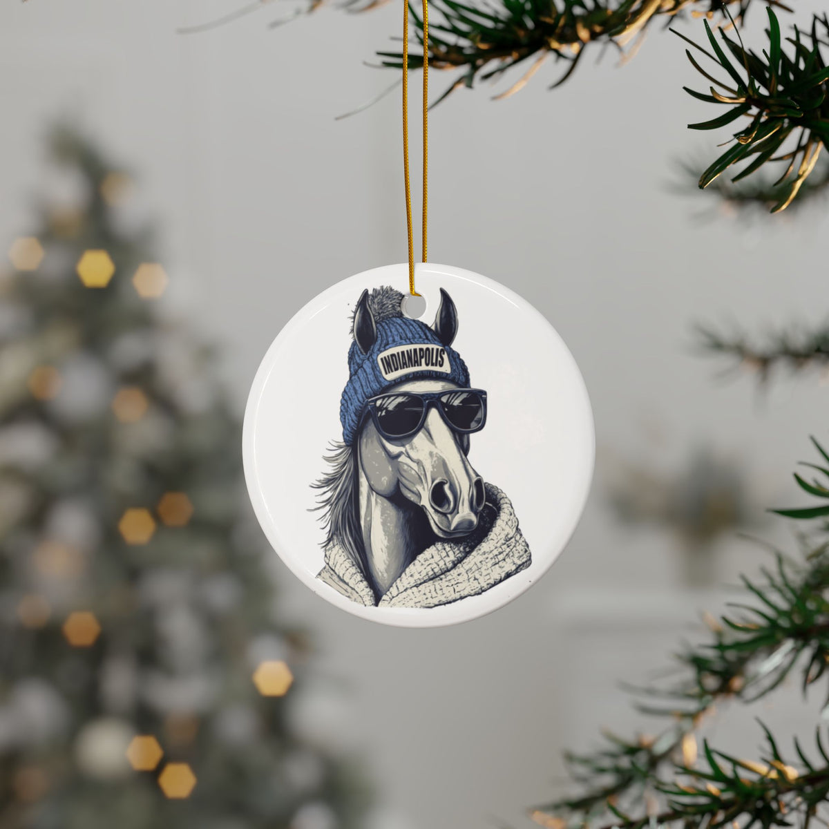 Indianapolis Colts Spirit Animal Ceramic Ornament | Christmas Gift