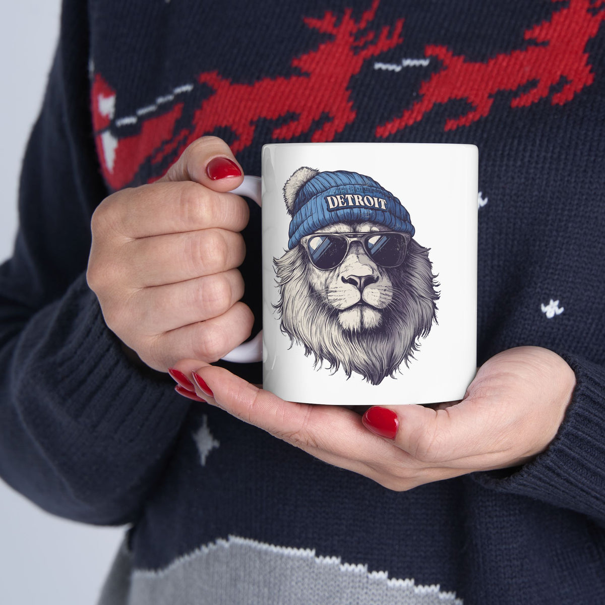 Detroit Lions Spirit Animal Ceramic Mug | Football Fan Gift