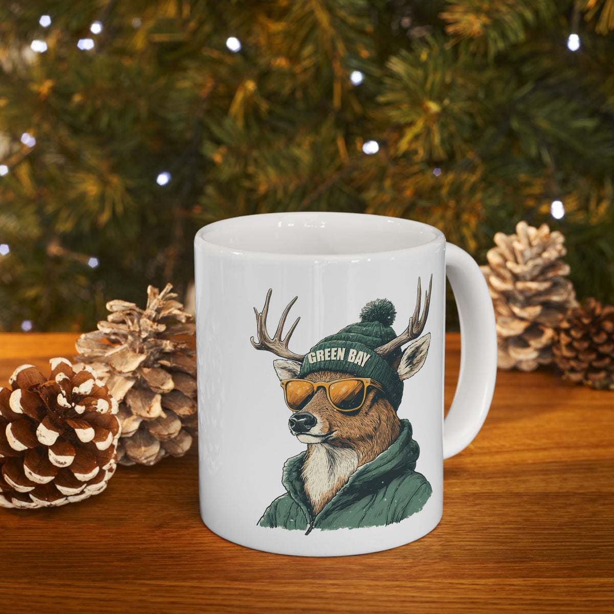 Green Bay Packers Spirit Animal Ceramic Mug – Deer | Football Fan Gift