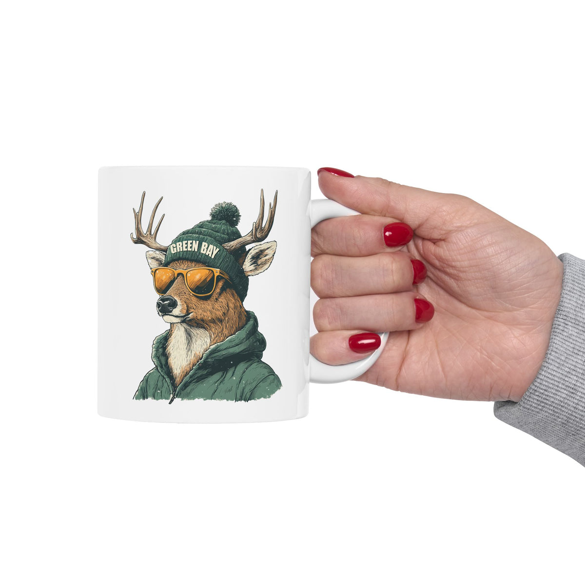 Green Bay Packers Spirit Animal Ceramic Mug – Deer | Football Fan Gift