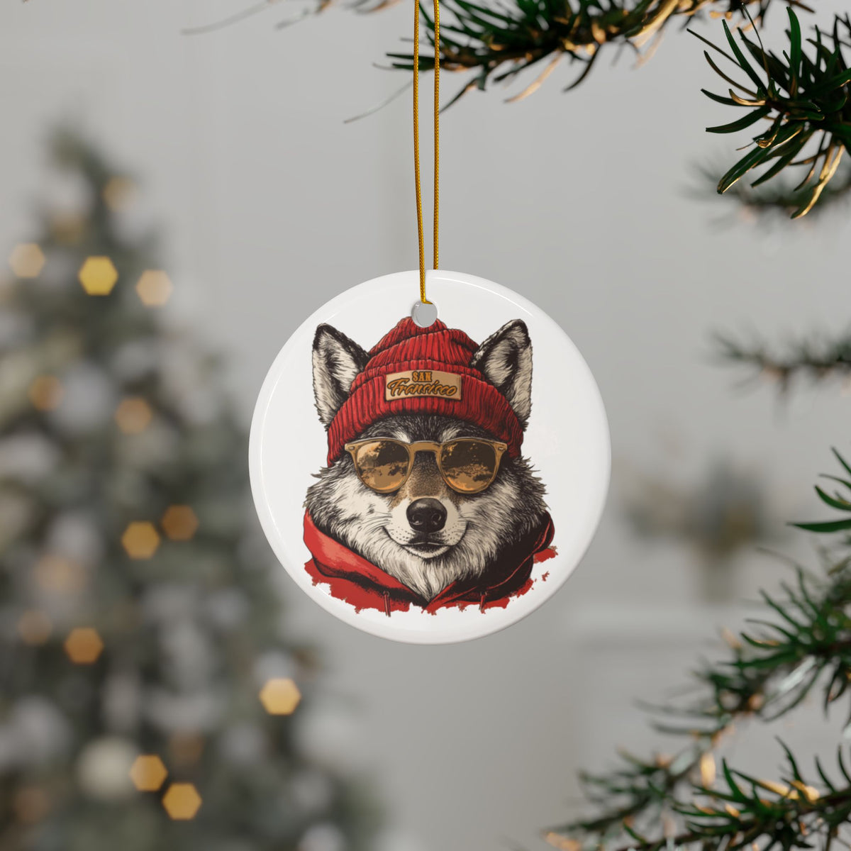 San Francisco 49ers Spirit Animal Ceramic Ornament | Christmas Gift
