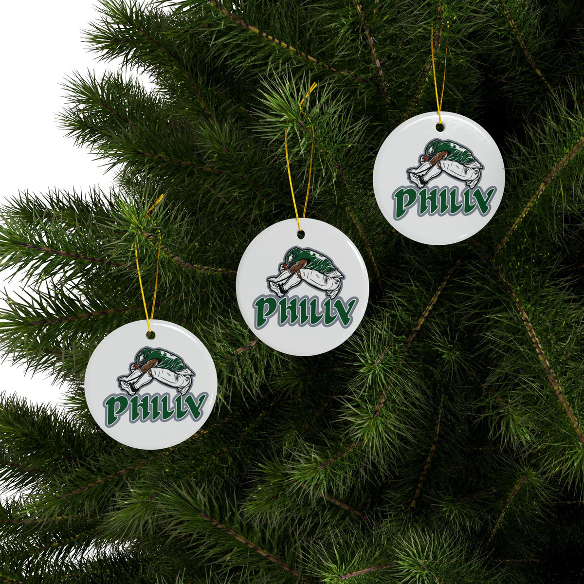 Philadelphia Eagles Saquon Barkley Jump Ceramic Ornament | Fan Gift