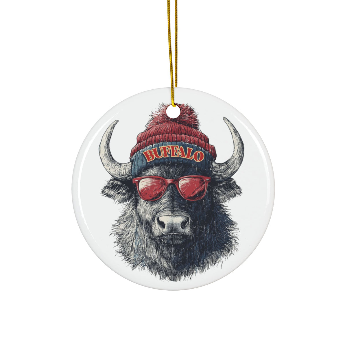 Buffalo Bills Spirit Animal Ceramic Ornament | Christmas Gift