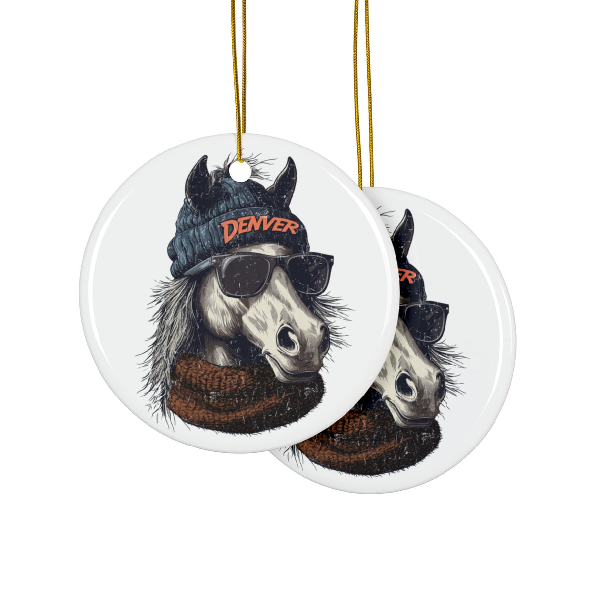 Denver Broncos Spirit Animal Ceramic Ornament | Christmas Gift