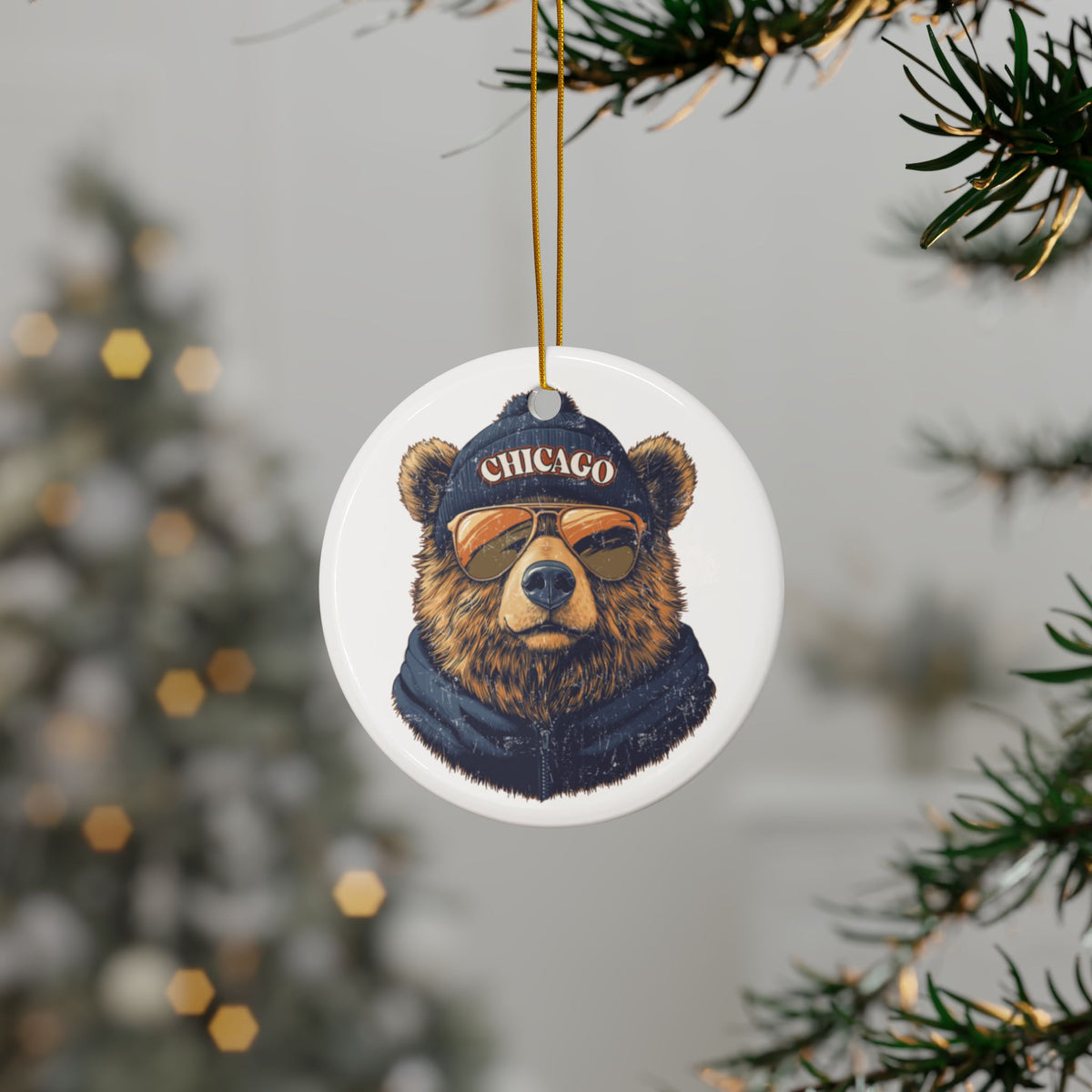 Chicago Bears Spirit Animal Ceramic Ornament | Christmas Gift