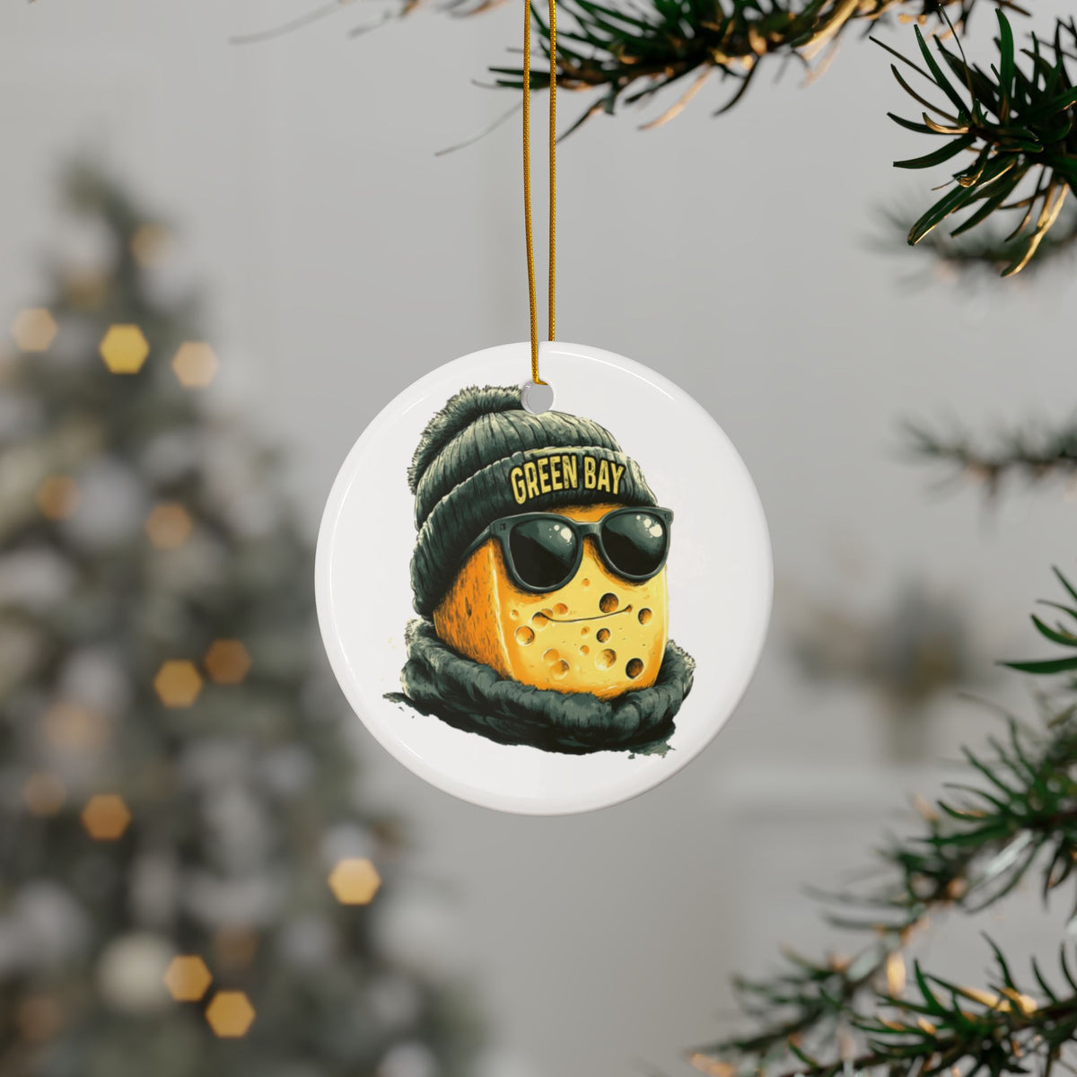 Green Bay Packers Spirit Animal Ceramic Ornament – Design 1 | Christmas Gift