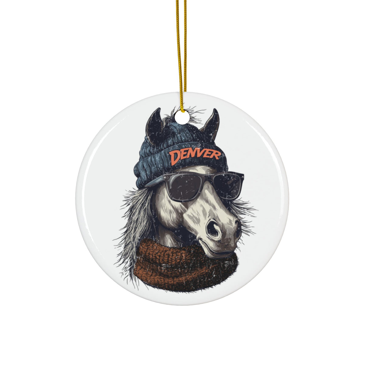 Denver Broncos Spirit Animal Ceramic Ornament | Christmas Gift