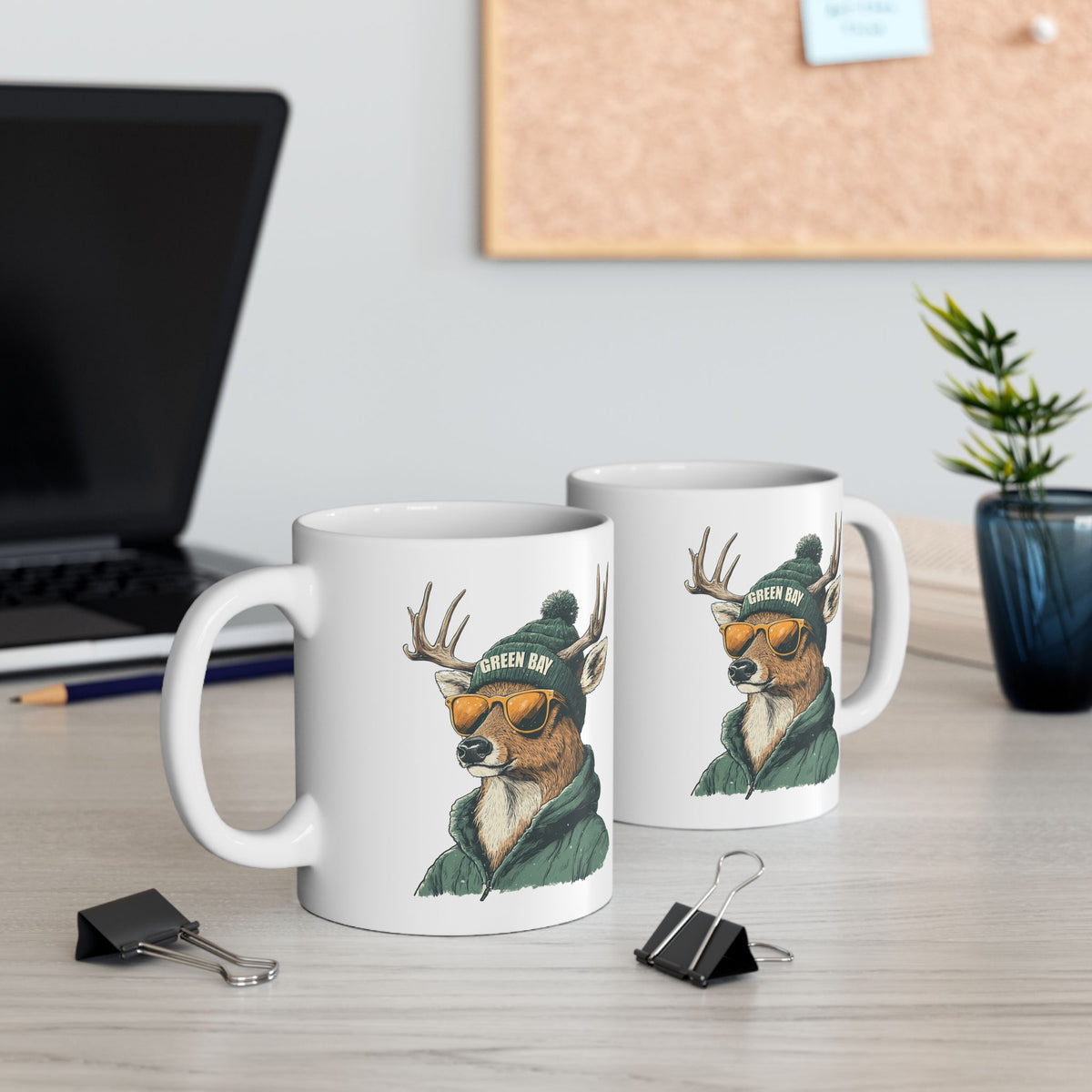 Green Bay Packers Spirit Animal Ceramic Mug – Deer | Football Fan Gift
