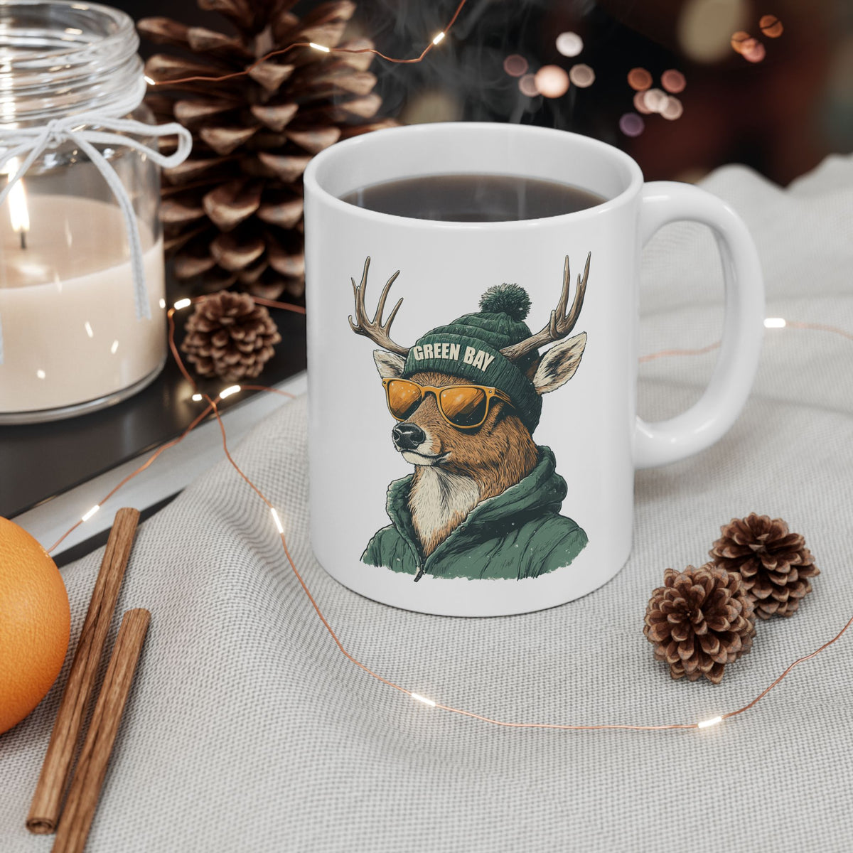 Green Bay Packers Spirit Animal Ceramic Mug – Deer | Football Fan Gift