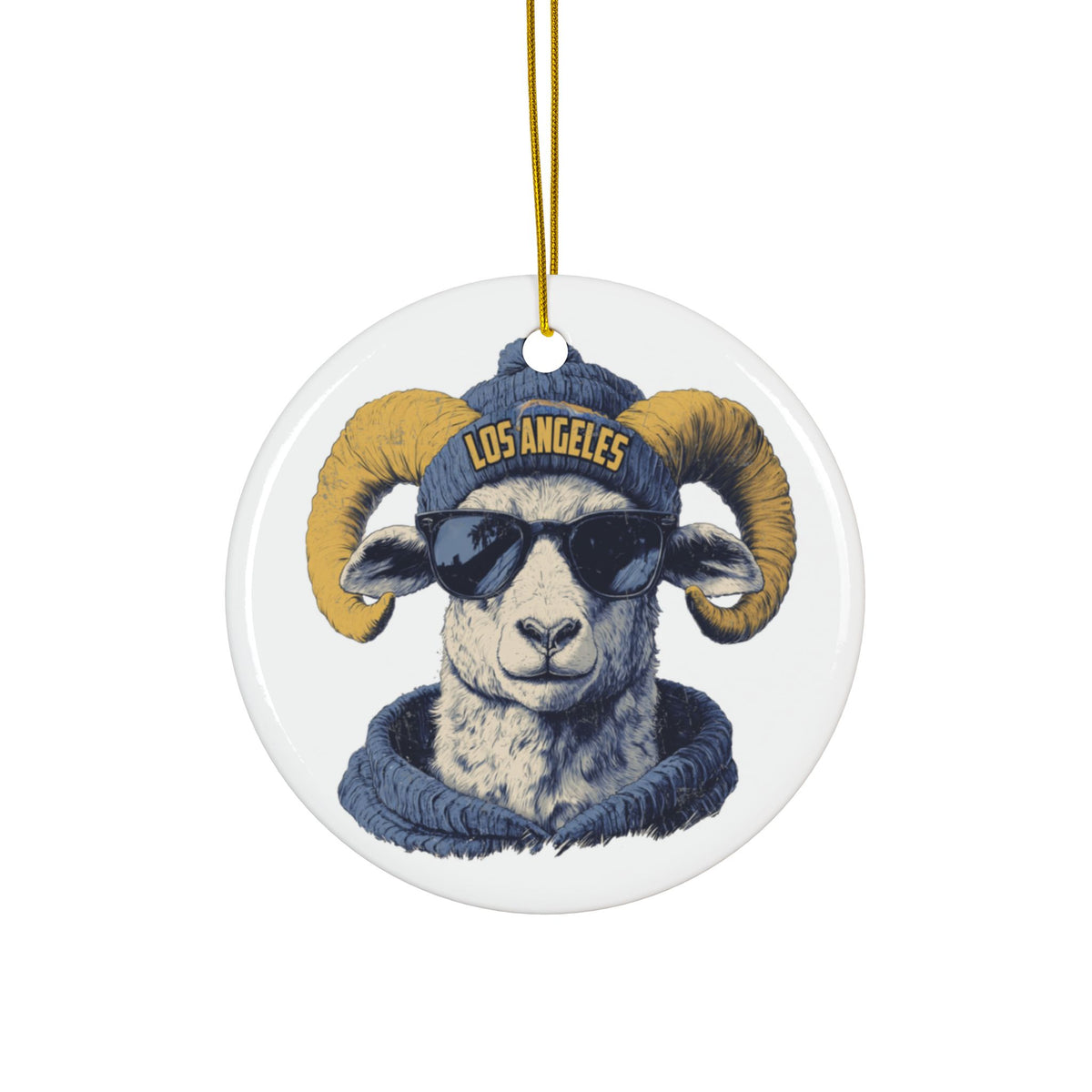 Los Angeles Rams Spirit Animal Ceramic Ornament | Christmas Gift