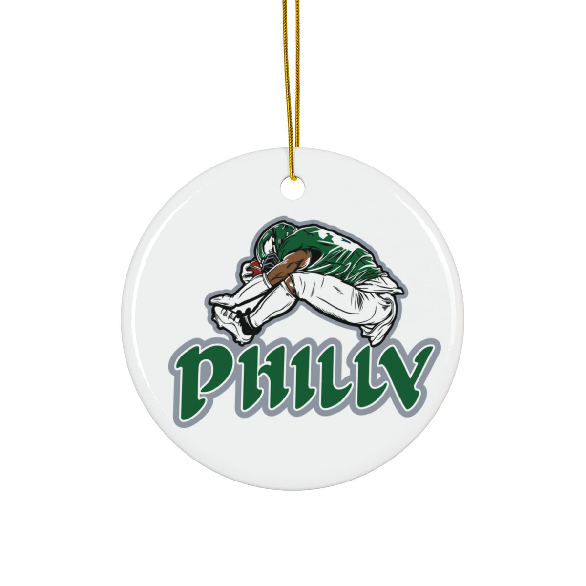 Philadelphia Eagles Saquon Barkley Jump Ceramic Ornament | Fan Gift