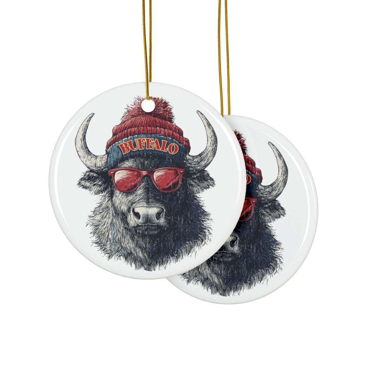 Buffalo Bills Spirit Animal Ceramic Ornament | Christmas Gift
